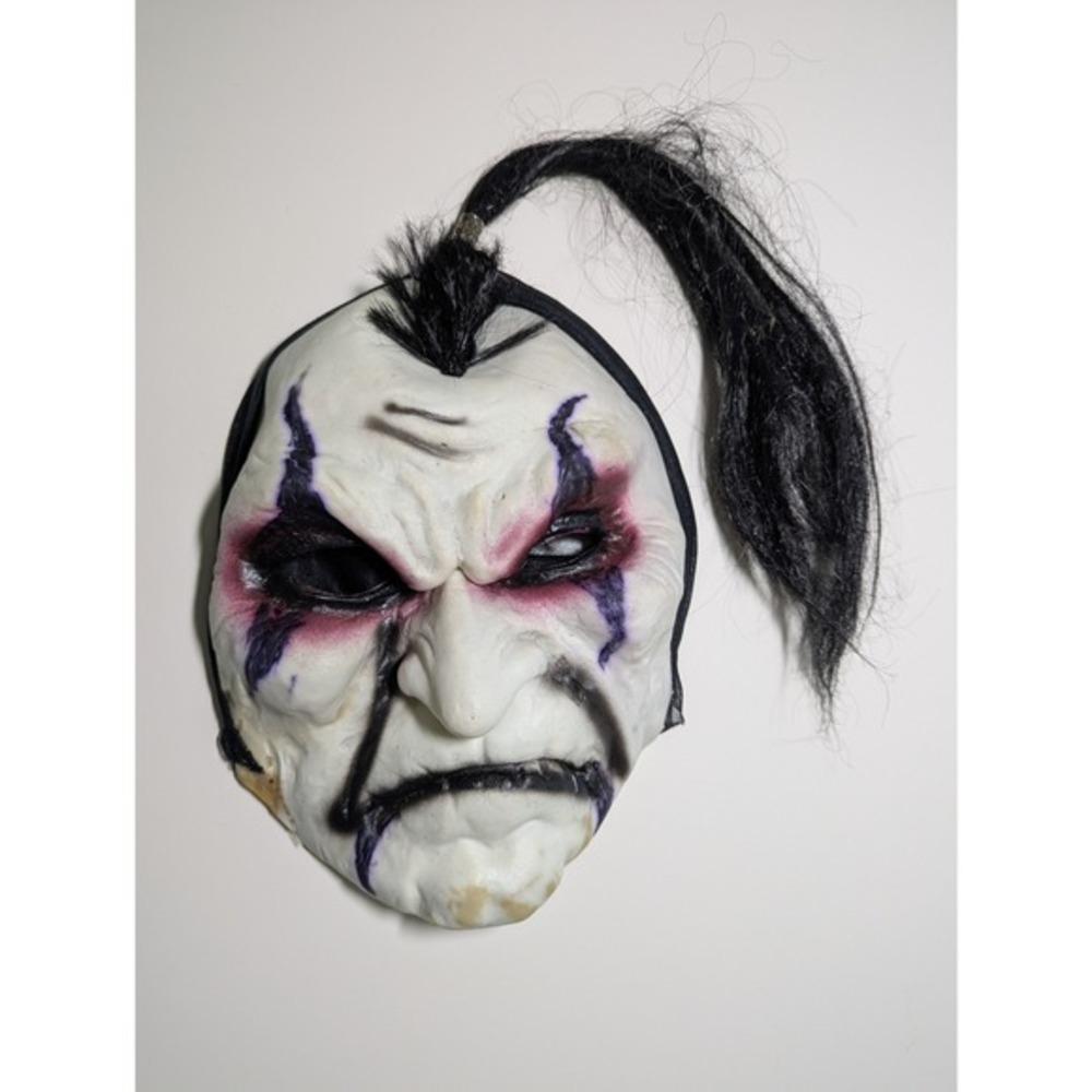 Halloween Mask White Scary Creepy Costume Cosplay Horror Mask with‎ Hair